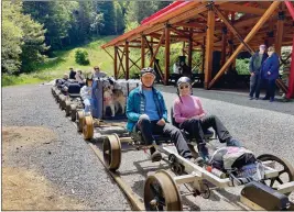  ?? ?? Ready to pedal back to the Fort Bragg Skunk train depot.