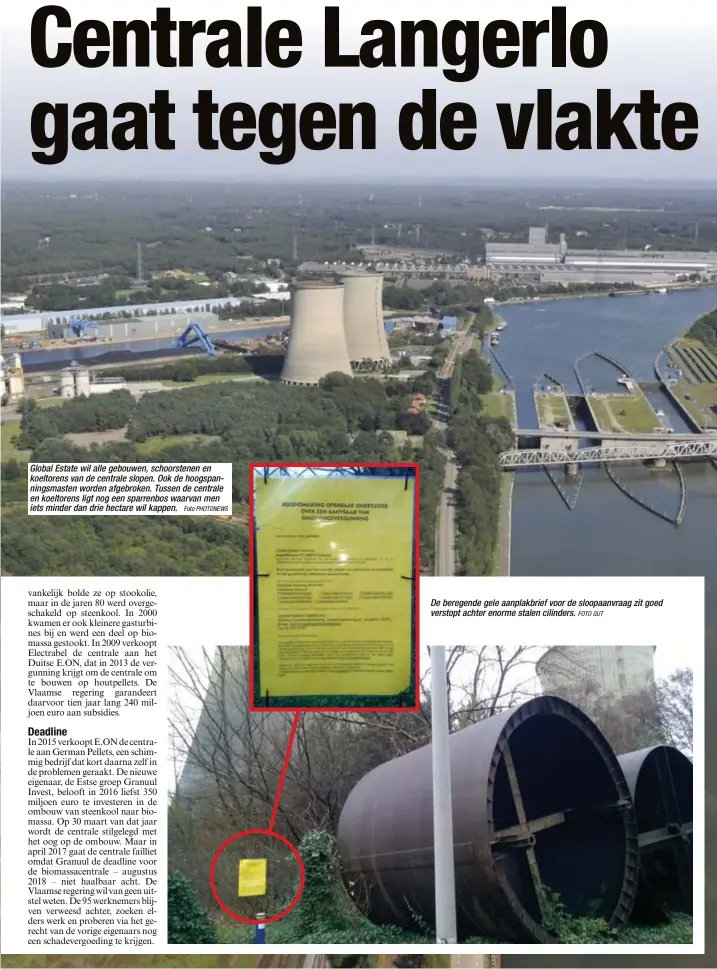  ?? Foto PHOTONEWS
FOTO GUT ?? Global Estate wil alle gebouwen, schoorsten­en en koeltorens van de centrale slopen. Ook de hoogspanni­ngsmasten worden afgebroken. Tussen de centrale en koeltorens ligt nog een sparrenbos waarvan men iets minder dan drie hectare wil kappen. De beregende...