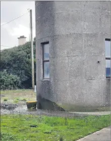  ?? (Pic: Marian Roche) ?? Kildorrery Water Tower pictured on a dry day. Walking past the tower, the noise of water falling into a yellow plastic bucket is audible.