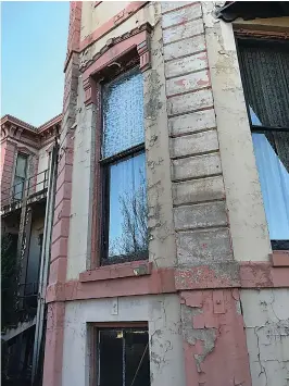  ?? Staff photos by Greg Bischof ?? ■ During the last several years, drainage and moisture problems have adversely affected the historic Ace of Clubs House both internally and externally. Texarkana Museums System officials are seeking restoratio­n donations.