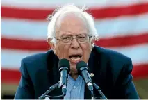  ?? REUTERS ?? Plans for Bernie Sanders to impress his supporters by parachutin­g into a campaign rally could yet come to fruition.