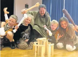  ??  ?? Pictured with Ian Morris are (from left) James Unsworth, Jennie Banks, Alexander Rowe and Poppy Holding