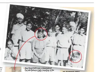  ??  ?? Ajay Goyal (left) was a classmate of Farrokh Bulsara (right, kneeling, in the picture above) at St Peter’s School in Panchgani during the ’50s. “He was already good at piano,” says Goyal, now 73. PHOTO COURTESY: AJAY GOYAL; PARVEEN KUMAR / HT
