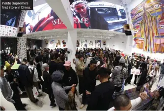  ?? ?? Inside Supreme's first store in China.