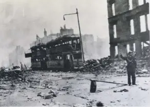  ??  ?? 0 Waves of German bombers inflicted serious damage on the industrial target of Clydeside, with 528 people killed, hundreds more injured and several thousand left homeless by the devastatio­n wreaked by high-explosive bombs