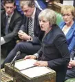  ?? AFP ?? British Prime Minister Theresa May addresses the House of Commons in London on Tuesday.