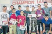  ?? HT ?? Players of Chinga Veng FC, a community club, won the intervilla­ge and local council championsh­ip recently.
