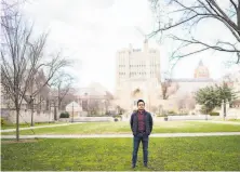  ?? Christophe­r Capozziell­o / New York Times ?? David ArteagaCai­cedo, in his second year at Yale’s School of Management, has opted not to attend inperson classes.