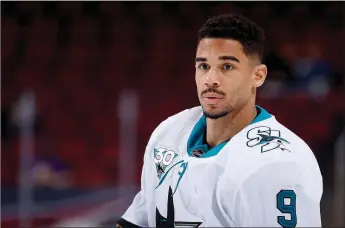  ?? Christian Petersen
/ Getty Images /TNS ?? Evander Kane had three assists for the Sharks Wednesday night against Colorado.