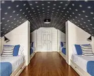  ?? ?? What had been storage/attic space was finished off as a bunk room with four beds for kid sleepovers.