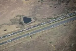  ?? Twitter/@DasenThath­iah) ?? Trucks block the N3 at Van Reenen's Pass on Thursday, 16 June 2022.
Economic artery: Trucks blocking the N3 in KwaZulu-Natal