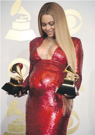  ?? — GETTY IMAGES FILES ?? A pregnant Beyoncé is thought to have given birth to twins over the weekend though there has been no official confirmati­on.