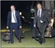  ?? CAROLYN KASTER — THE ASSOCIATED PRESS ?? Stephen Miller, senior adviser to President Donald Trump, left, and National Security Adviser H.R. McMaster walk from Marine One across the South Lawn to White House in Washington, Saturday as they return from Sigonella, Italy, with President Donald...