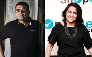  ??  ?? SANDEEP AGGARWAL (L): Co-founder and former CEO, ShopClues RADHIKA AGGARWAL: Co-founder & Chief Business Officer, ShopClues