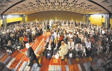  ?? Christian Abraham / Hearst Connecticu­t Media ?? A view from the stage of the delegates at the GOP convention in downtown Hartford in May 2010.