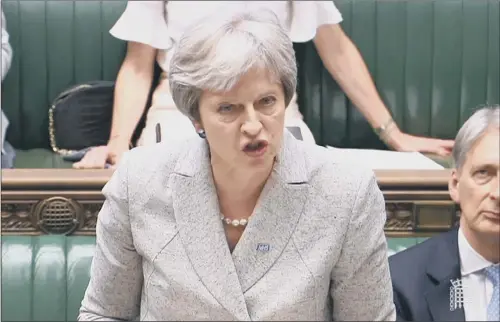  ?? PICTURE: PA WIRE. ?? UNDER PRESSURE: Prime Minister Theresa May speaks in the House of Commons yesterday.