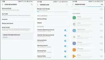  ??  ?? Samsung has its own backup system built into the Settings in the Galaxy S8