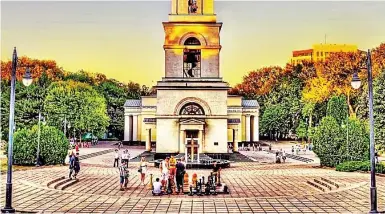  ??  ?? Orthodox sight: The Nativity Cathedral in Chisinau, Moldova’s cosmopolit­an capital