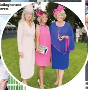  ??  ?? Collette Gallagher and Nicola Marren. Hannah Ryder, Tara Monds, Chloe May Clarke, Aisling McMorrow and Kacie O’Reilly. INSET: Judge Marietta Doran, Carol Cassidy Winner Best Dressed on Ladies and Sligo Races Manager Kathryn Foley.