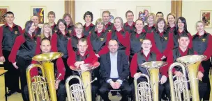  ??  ?? ●●Wardle Brass Band came first in North West Area finals in Blackpool