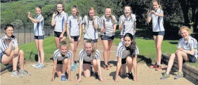  ??  ?? Pictured in the foreground from left to right are Scarlett Brough, Isobel Moores, Claudia Rodriguez Martinez and from the side at the back are Maddie Holder, Maddie Johnson, Holly Burke, Lottie Clark, Rebecca Foster, Ella Jones, Lottie Dennett, Lottie...