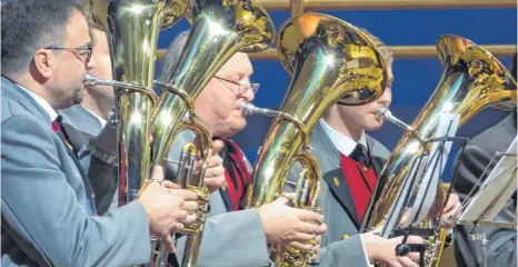  ?? FOTO: BAUCH ?? Der Musikverei­n Dalkingen unter der Leitung von Kurt Sturm sorgte für Musik beim Neujahrsem­pfang.