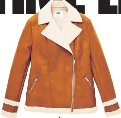  ??  ?? Sherpa-lined moto jacket, $35 (originally $70) at OldNavy.com