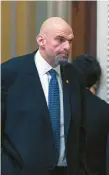  ?? KENNY HOLSTON/THE NEW YORK TIMES ?? Sen. John Fetterman, D-Pa., shown Jan. 24 at the U.S. Capitol in Washington, has been hospitaliz­ed since Feb. 15.