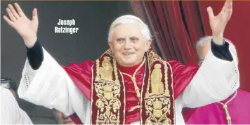  ??  ?? Joseph Ratzinger