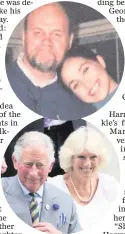  ??  ?? Prince Charles and Camilla and (top) Meghan and her dad