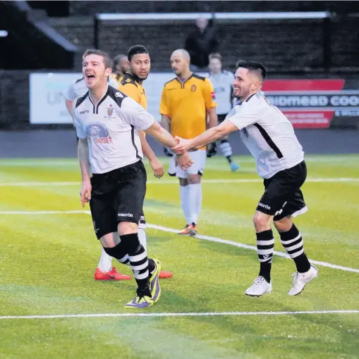  ?? PETER HARMAN ?? Former Merthyr Town player Gethin Jones, left, has joined Penybont