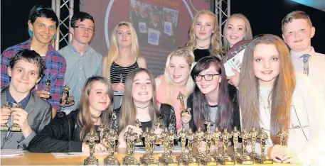  ??  ?? Students from Rhyddings High School at their annual ‘Oscars’ awards night