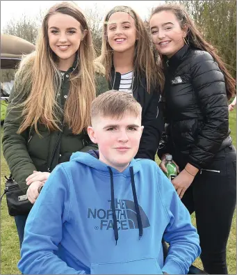  ??  ?? Aiofe, Conor and Caitlin McAuley and Leah Kenny at the Max Mason memorial match at Seafields.