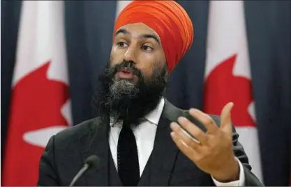  ?? The Canadian Press ?? NDP Leader Jagmeet Singh says he condemns all acts of terrorism no matter who is committing them.