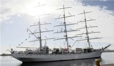  ?? Picture: Brendan Magaar/African News Agency (ANA) ?? DOCKED: Dar Mlodziezy, a famous and beautiful Polish tall ship, arrived in Cape Town yesterday. The aim of the ship’s ‘Independen­ce Sail’ is to celebrate in the global public space the exceptiona­l centenary anniversar­y of Poland’s regained independen­ce.