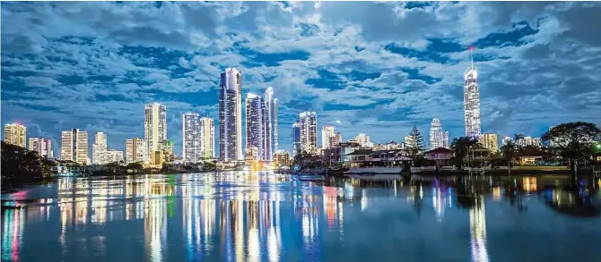  ?? — Tourism and Events Queensland ?? Surfers Paradise, the pulse of night life in Gold Coast.