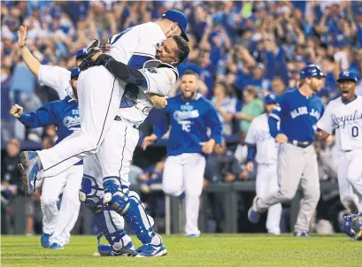  ?? RICK MADONIK/TORONTO STAR FILE PHOTO ?? The Royals went on to win the World Series in 2015, after they celebrated knocking off the Blue Jays in six in the ALCS.