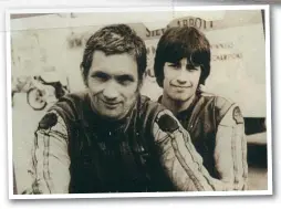  ??  ?? Left: Terry ‘Babe' Haslam and passenger John Gainey.