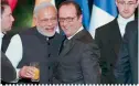  ?? — AFP ?? Prime Minister Narendra Modi with French President Francois Hollande during an official dinner in Paris in 2015.