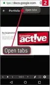  ??  ?? To view tabs in Android Chrome, tap 'Open tabs'