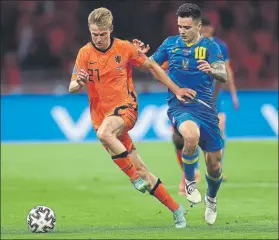  ?? FOTO: GETTY ?? Frenkie de Jong llevó la manija de Países Bajos en el duelo ante Ucrania
