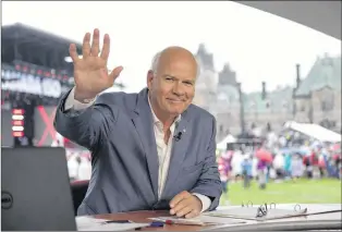  ?? SUBMITTED PHOTO ?? Former CBC-TV anchor Peter Mansbridge will begin his national speaking tour in St. John’s on Oct. 21.