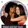  ?? ?? Mabel and her mum Neneh Cherry at the BRIT Awards in 2020