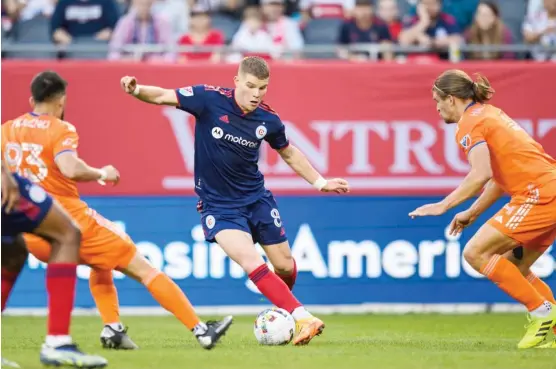  ?? CHICAGO FIRE FC ?? Left wing Chris Mueller made his first start for the Fire on Saturday night against FC Cincinnati at Soldier Field. The team lost its fourth straight MLS game.