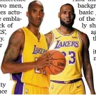  ??  ?? Kobe Bryant and LeBron James