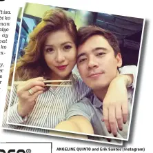  ??  ?? ANGELINE QUINTO and Erik Santos ( Instagram)