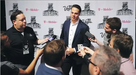  ?? BRUCE BENNETT/GETTY IMAGES ?? Maple Leafs centre Auston Matthews, in Las Vegas for the 2017 NHL Awards, is a humble guy, “who deserves everything he gets,” says teammate Zach Hyman.