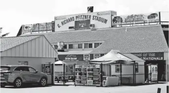  ?? JENNA WEST ?? Pfitzner Stadium, home to the Potomac Nationals in Woodbridge, Va., is deteriorat­ing and will need to be replaced, the team says.