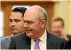  ??  ?? Steven Joyce in his purple tie, the colour chosen by his daughter.