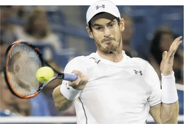  ??  ?? POWER PLAY: Andy Murray’s long winning streak was brought to a halt against Marin Cilic on Sunday